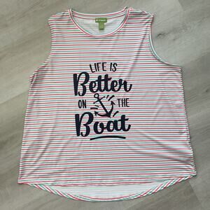 Outdoor Life Tank Top Life Is Better on the Boat Womens XL